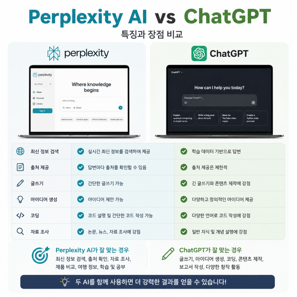 Perplexity AI 사용법과 ChatGPT 비교