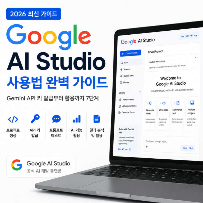 Google AI Studio 사용법 완벽 가이드 | Gemini API 키 발급부터 활용까지 7단계
