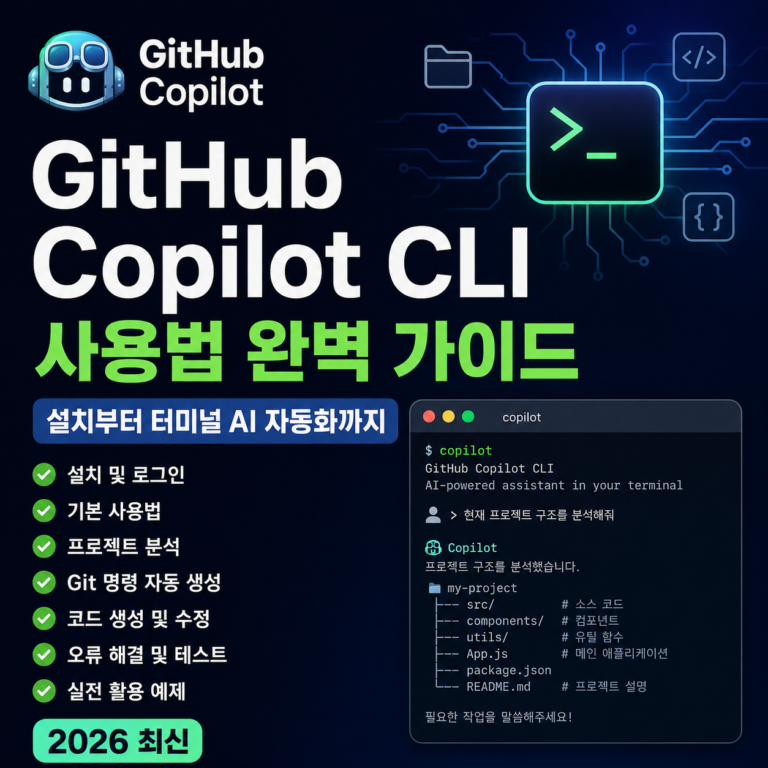 GitHub Copilot CLI 사용법 완벽 가이드 | 설치부터 터미널 AI 자동화까지 (2026 최신)