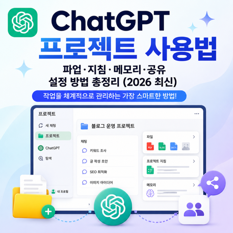 ChatGPT 프로젝트 사용법 파일 지침 메모리 공유 기능 총정리