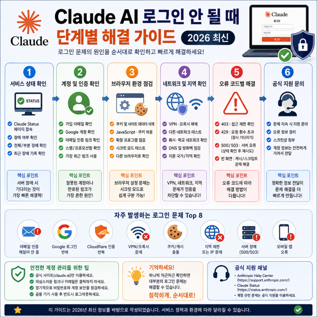 Claude AI 로그인 안 될 때 서버 상태와 공식 지원 확인