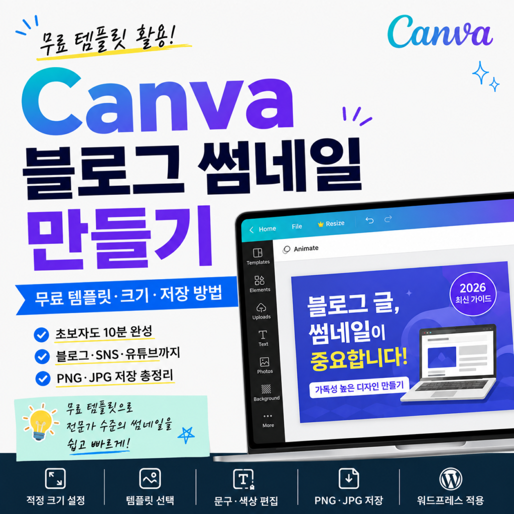 Canva 블로그 썸네일 만들기 크기 선택과 기본 설정 방법