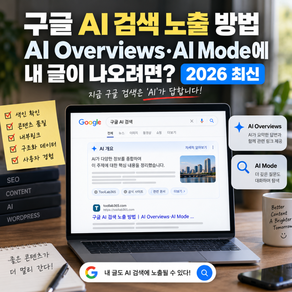 구글 AI 검색 노출 방법과 AI Overviews·AI Mode 2026 최신 가이드